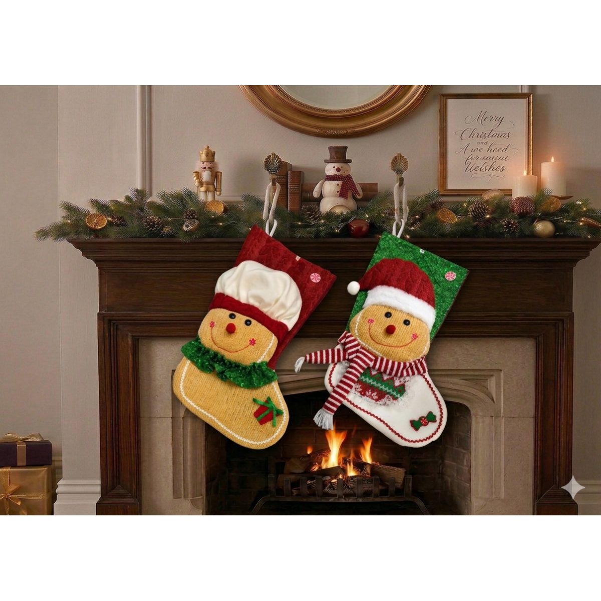 Botas navidad muñecos jengibre