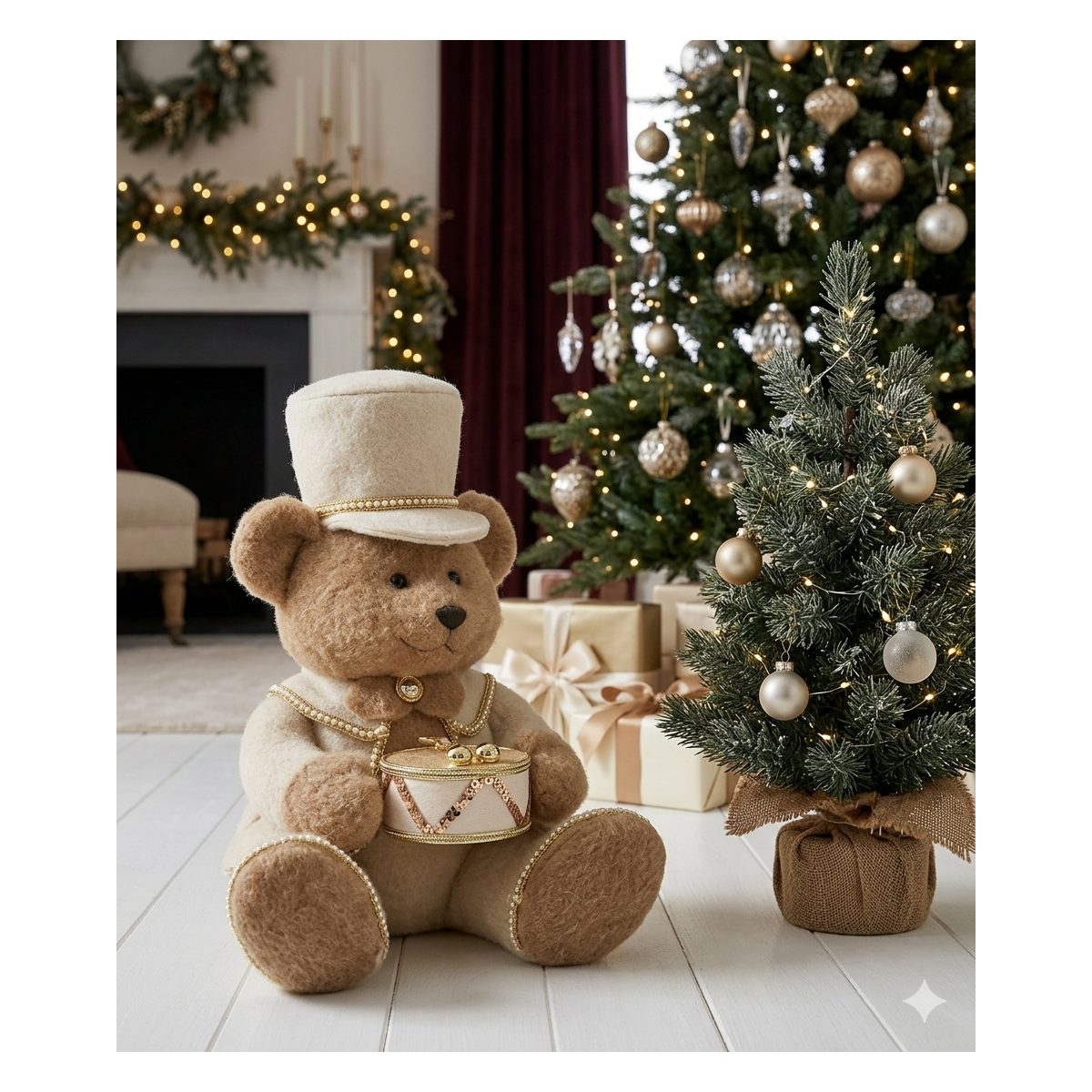 Oso tambor beige