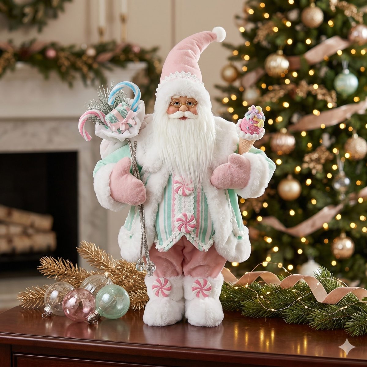 Santa Claus color rosa