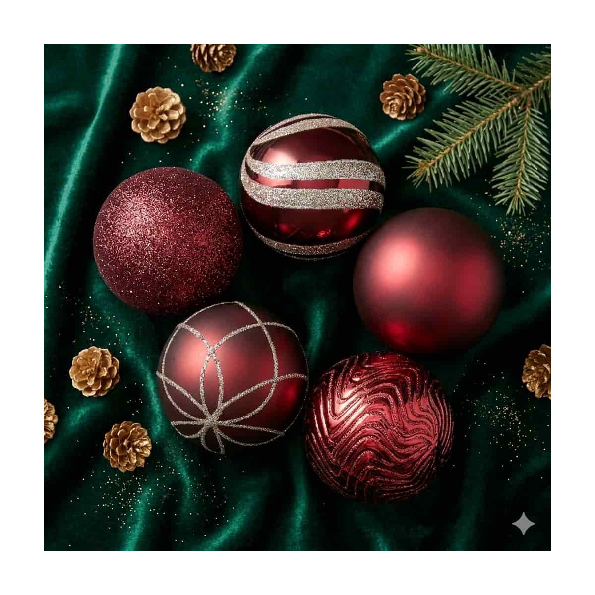 Esfera Navideño Rojo con Platiado