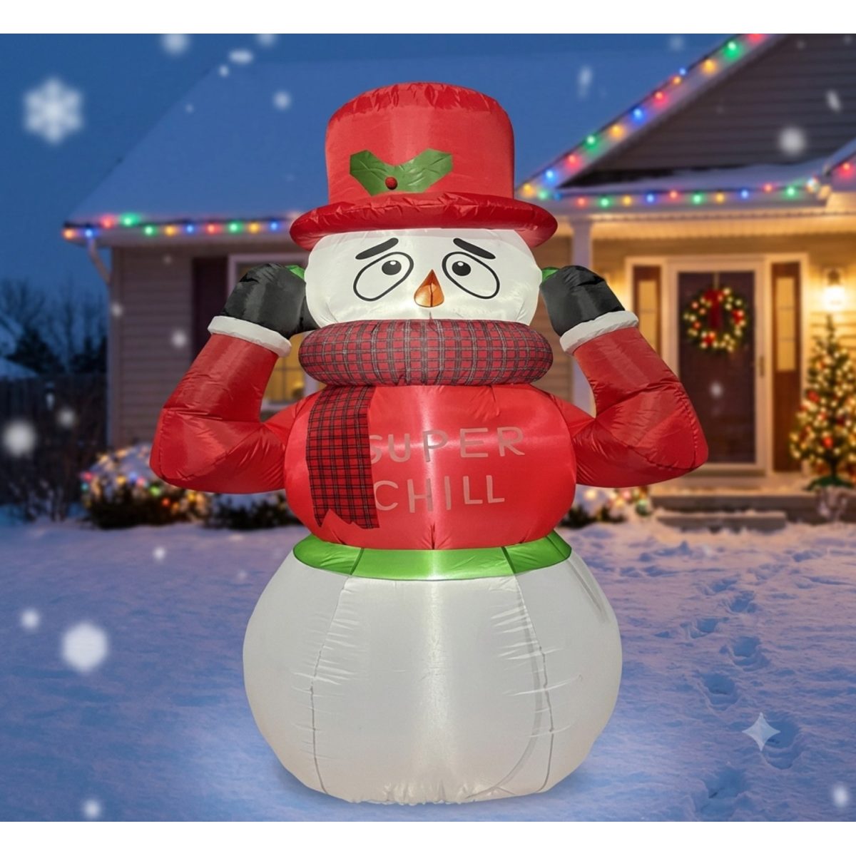 INFLABLE DE MU?ECO DE NIEVE TEMBLAR 240CM