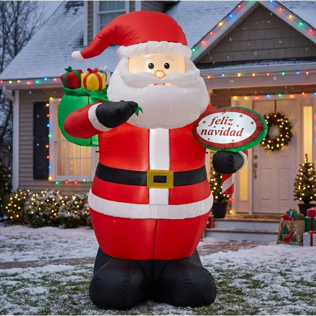 INFLABLE DE NAVIDAD SANTA C/BOLSA DE REGALO 240CM