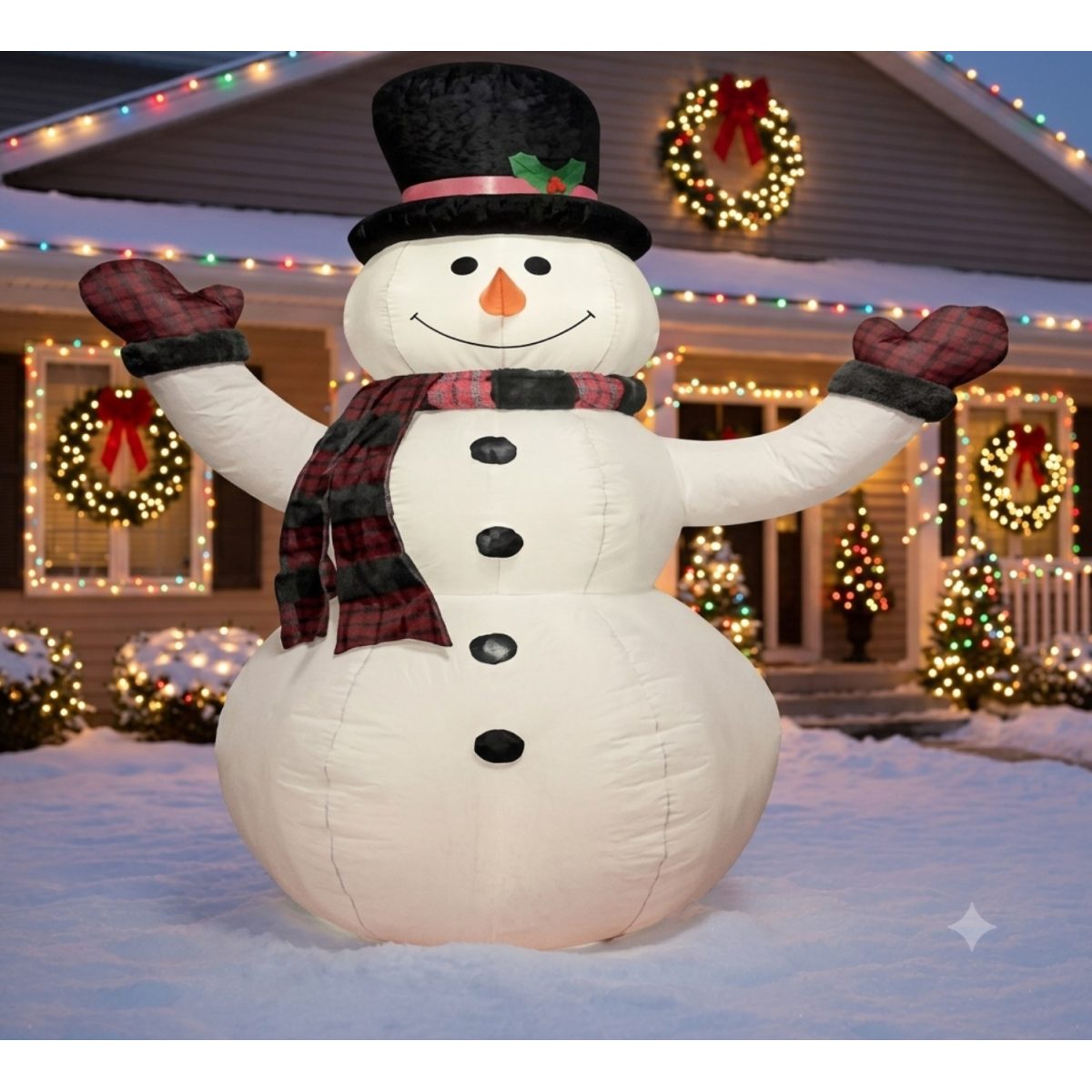 INFLABLE DE NAVIDAD MUÑECO DE NIEVE AFELPADO 240CM