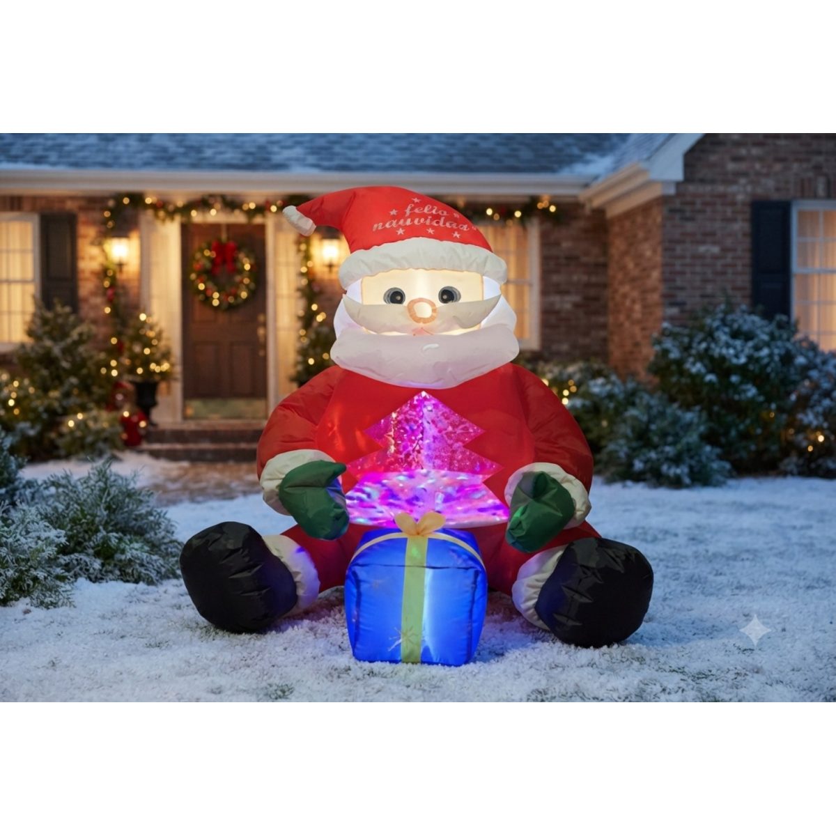INFLABLE DE NAVIDAD SANTA CLAUS CON NIEVE 120CM
