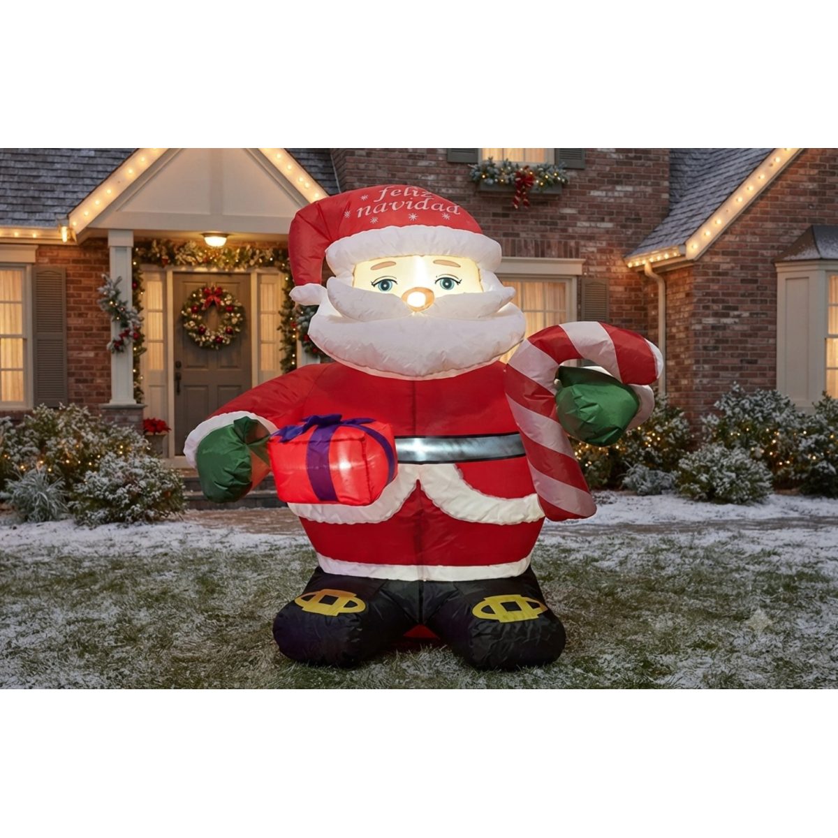 INFLABLE DE NAVIDAD SANTA CLAUS CON BASTON 120CM