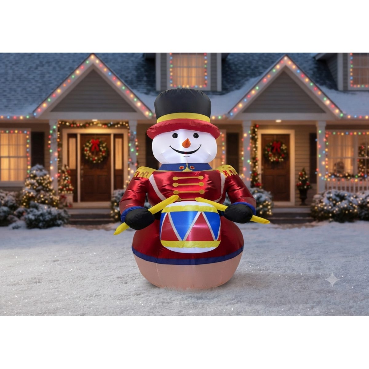 FIGURA DECORATIVA TIPO INFLABLE DE CASCANUECES CON TAMBOR 240CM