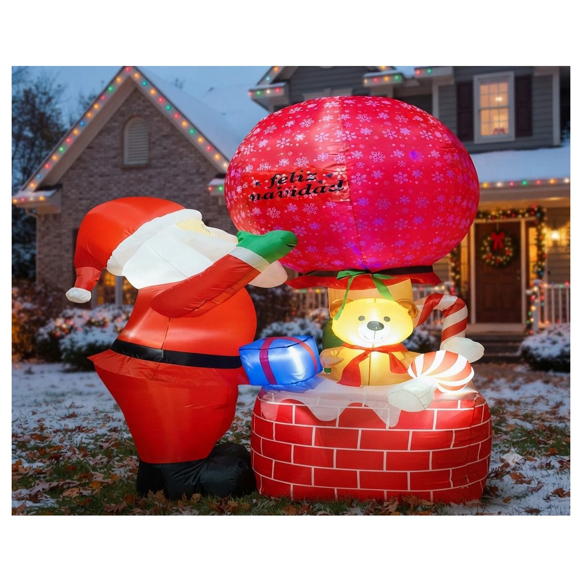 INFLABLE SANTA CLAUS CON GLOBO 240CM