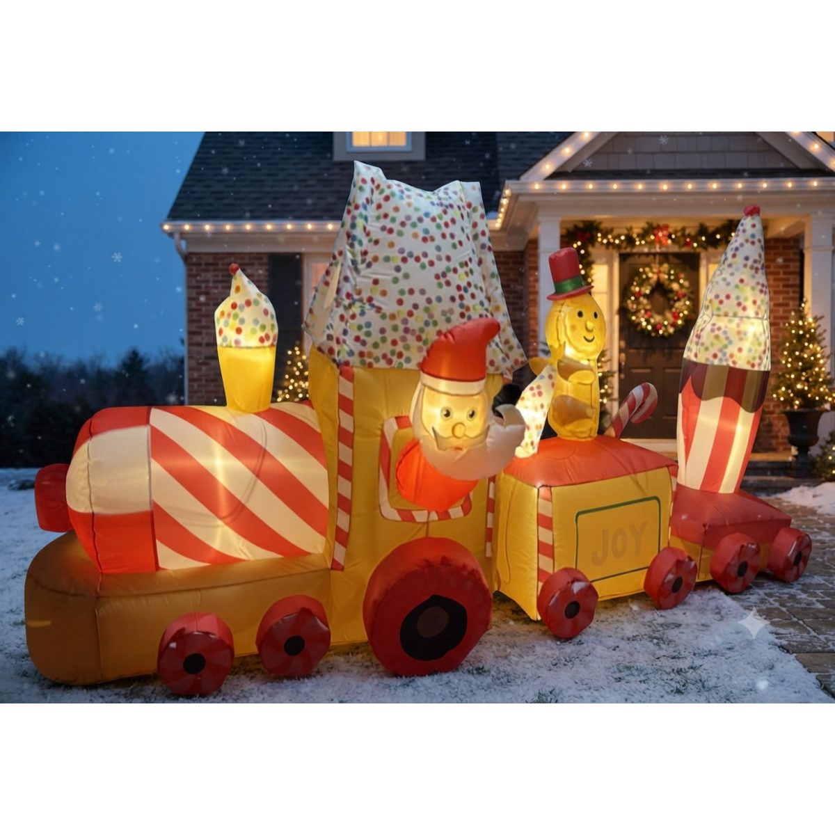 FIGURA DECORATIVA TIPO INFLABLE TREN CON HELADO 150CM