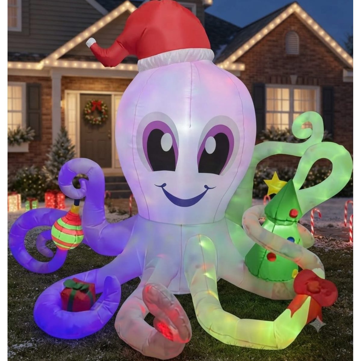 FIGURA DECORATIVA INFLABLE DE PULPO 180CM