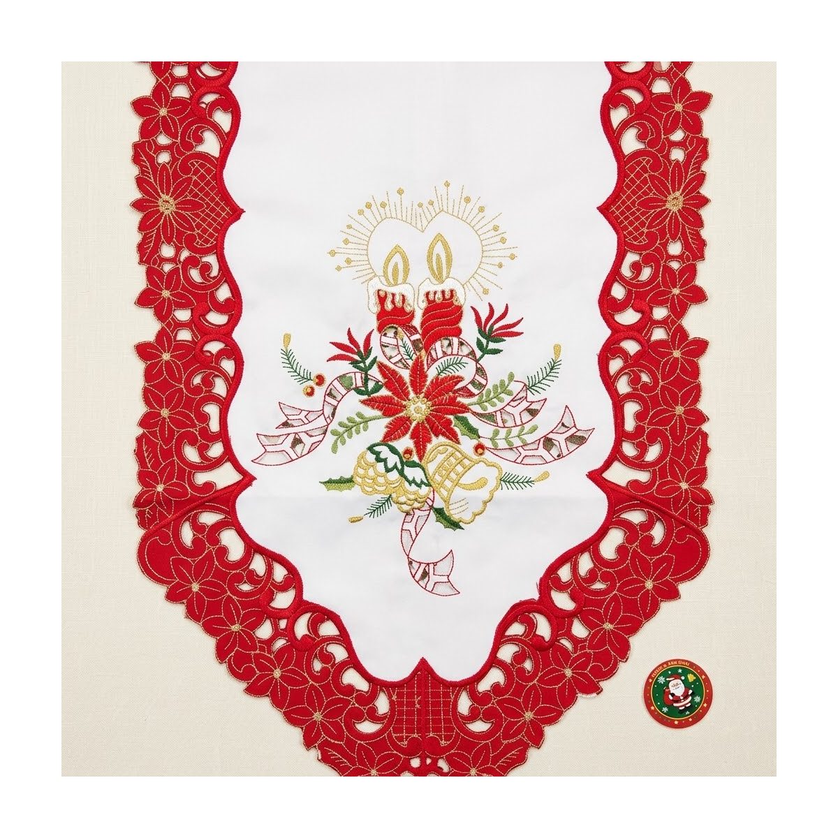 6AG02-VBR CAMINO DE MESA VELAS NAVIDEÑAS ROJO
