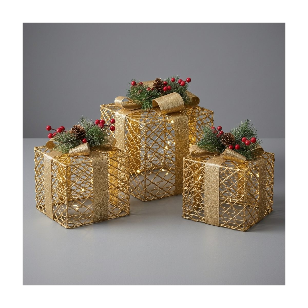 103L FIGURA DE CAJA DE REGALO LEDS CALIDO
