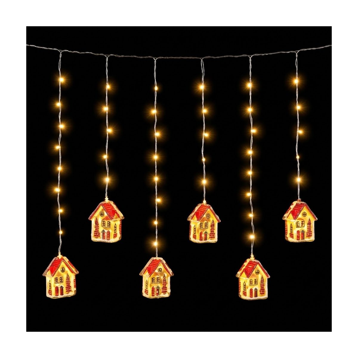 123L CORTINA CON CASITA LED'S MAGICA CALIDA