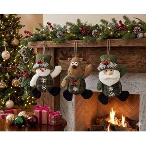 Colgante Muñeco de nieve, reno y santa claus