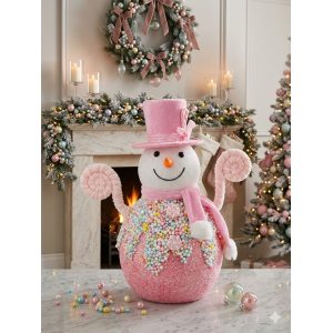 Muñeco de nieve rosa