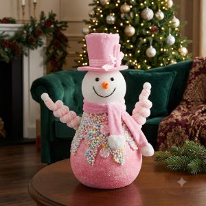 Muñeco de nieve rosa