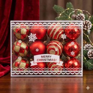Esfera Navideño Rojo con acabado Brillante