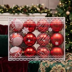 Esfera Navideño Rojo con Escarcha
