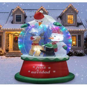 INFLABLE DE NAVIDAD ESFERA C/RENO Y MUNECO DE NIEVE 180CM