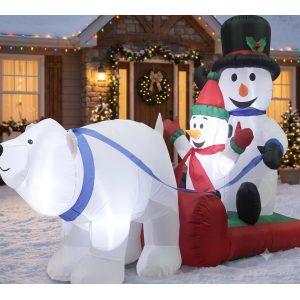 INFLABLE DE NAVIDAD OSO TRINEO C/MUSEO DE NIEVE 120CM