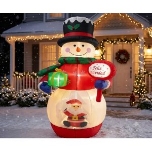 INFLABLE DE NAVIDAD MUNECO DE NIEVE C/ESFERA NIEVE 240CM