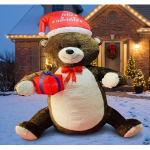 INFLABLE DE NAVIDAD OSO CAFE AFELPADO 240CM