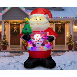 INFLABLE DE NAVIDAD SANTA C/ESFERA DE NIEVE 240CM