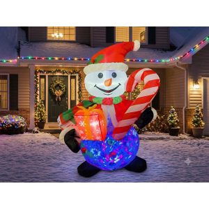 INFLABLE DE NAVIDAD MU?ECO DE NIEVE C/BASTON  120CM
