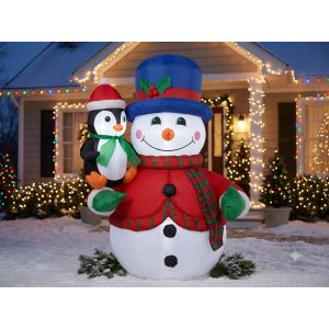 INFLABLE DE NAVIDAD MU?ECO DE NIEVE Y PINGüINO 120CM