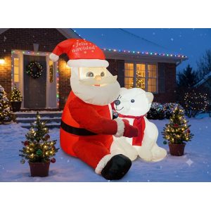 INFLABLE DE NAVIDAD SANTA CLAUS ABRAZO OSO 120CM