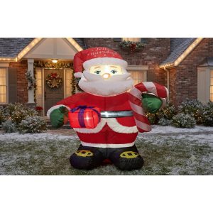 INFLABLE DE NAVIDAD SANTA CLAUS CON BASTON 120CM
