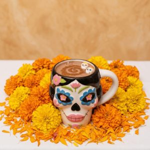 TAZA HALLOWEEN FLORES ROSAS
