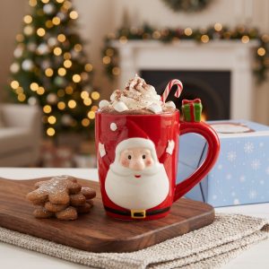 TAZA NAVIDAD SANTA ROJA