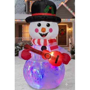 FIGURA DECORATIVA INFLABLE DE MUÑECO DE NIEVE 120CM
