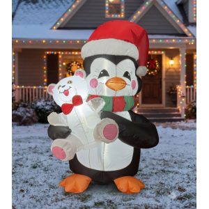 FIGURA DECORATIVA INFLABLE DE PINGÜINO TIEMBLA 120CM