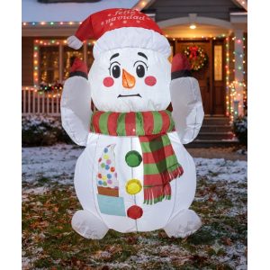 FIGURA DECORATIVA INFLABLE DE MUÑECO DE NIEVE TIEMBLA 120CM