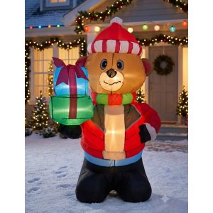 FIGURA DECORATIVA INFLABLE DE OSO TIEMBLA 120CM