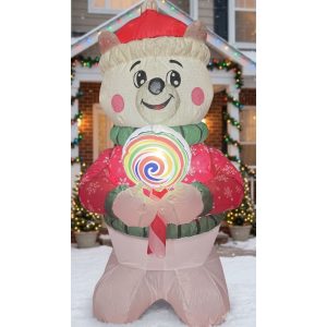 FIGURA DECORATIVA INFLABLE DE OSO TIEMBLA 120CM
