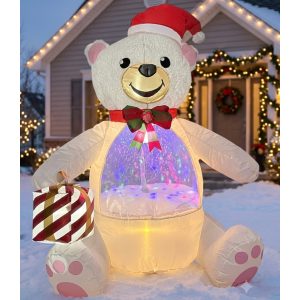 FIGURA DECORATIVA INFLABLE DE ESFERA CON OSO 120CM