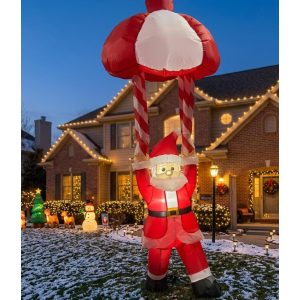 FIGURA DECORATIVA INFLABLE DE SANTA CON PARACAIDAS 100CM
