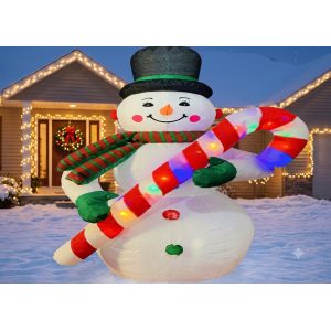 INFLABLE DE NAVIDAD MUÑECO DE NIEVE C/BASTON  240CM