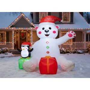 INFLABLE DE NAVIDAD OSO Y PINGüINO 240CM
