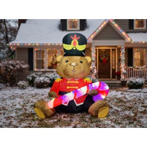 FIGURA DECORATIVA TIPO INFLABLE DE CASCANUECES DE OSO 240CM