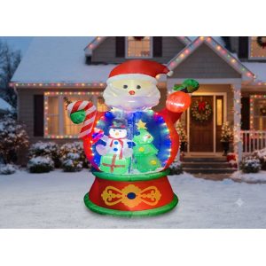 FIGURA DECORATIVA TIPO INFLABLE SANTA CLAUS CON ESFERA 240CM
