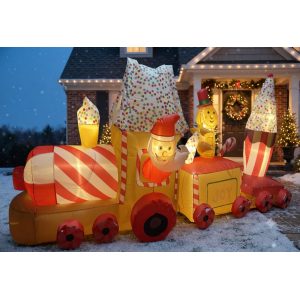 FIGURA DECORATIVA TIPO INFLABLE TREN CON HELADO 150CM