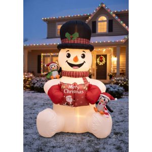 FIGURA DECORATIVA INFLABLE DE MUÑECO DE NIEVE 320CM