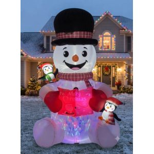 FIGURA DECORATIVA INFLABLE DE MUÑECO DE NIEVE 500CM