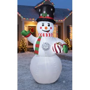FIGURA DECORATIVA INFLABLE DE MUÑECO DE NIEVE 240CM