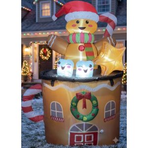 FIGURA DECORATIVA INFLABLE DE GALLETA CON TAZA 180CM