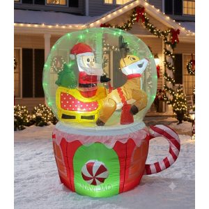 FIGURA DECORATIVA INFLABLE DE ESFERA CON TRINEO 180CM