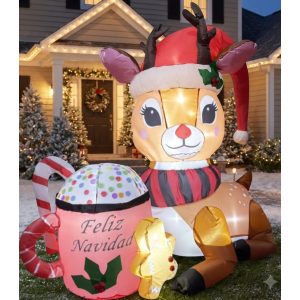 FIGURA DECORATIVA INFLABLE DE RENO 120CM